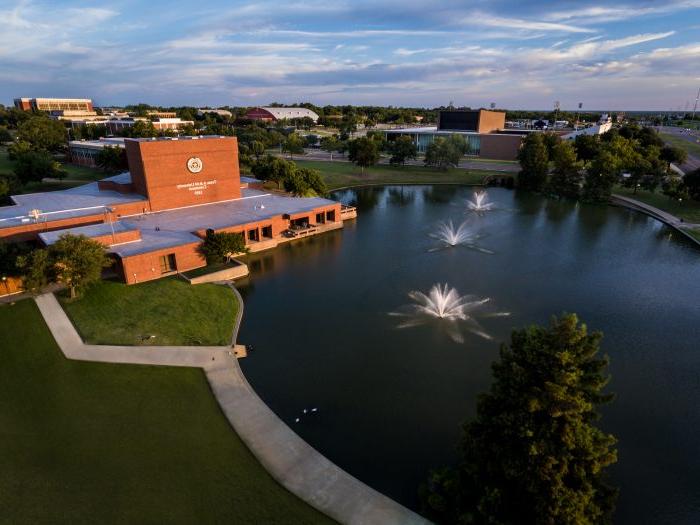 Aerial view of Garvin Lake at A&M-Commerce